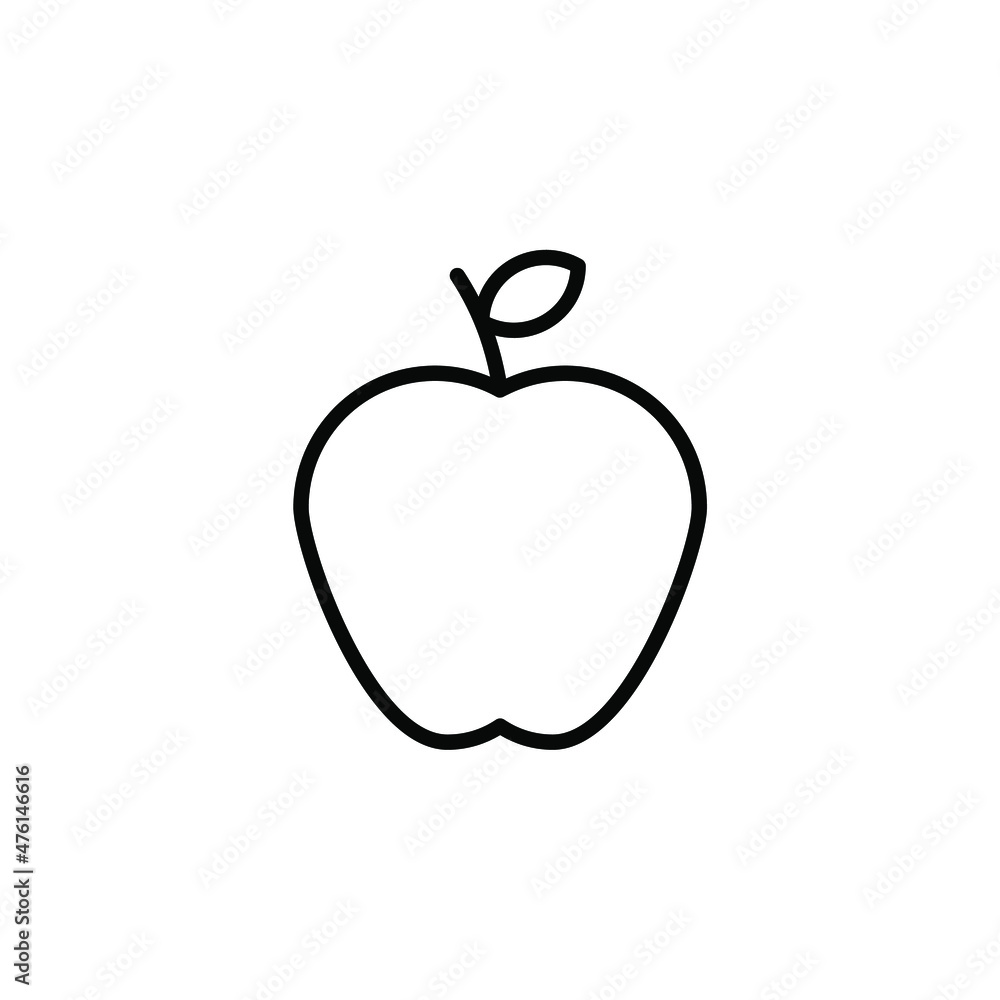 Apple Line Icon, Vector, Illustration, Logo Template. Suitable For Many Purposes. Apple Line Icon, Vector, Illustration, Logo Template. Suitable For Many Purposes.