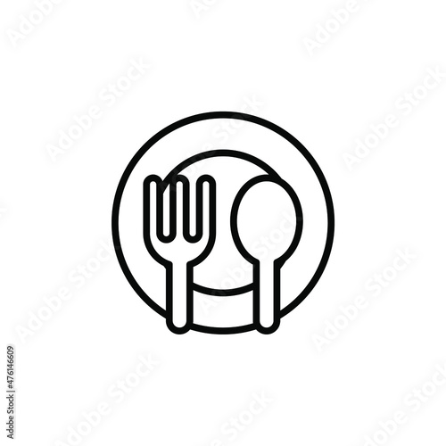 Restaurant, Food, Kitchen Line Icon, Vector, Illustration, Logo Template. Suitable For Many Purposes.