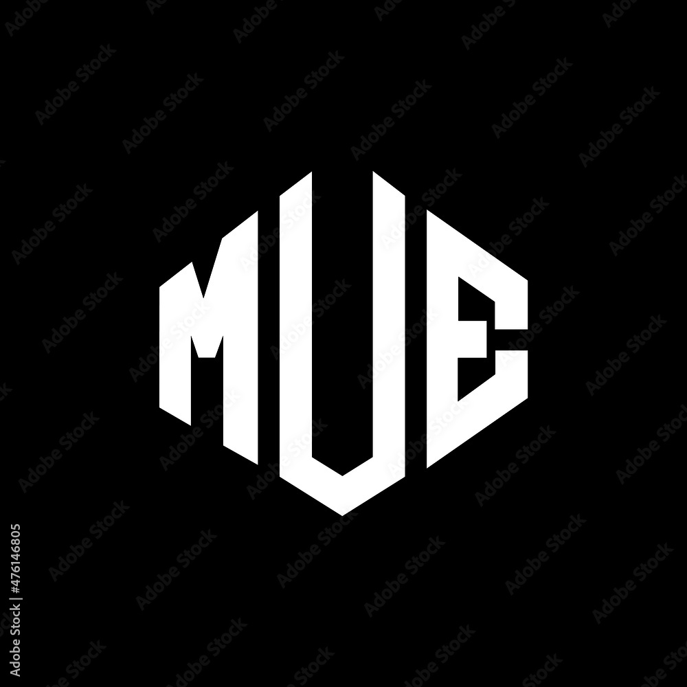 MUE letter logo design with polygon shape. MUE polygon and cube shape logo design. MUE hexagon vector logo template white and black colors. MUE monogram, business and real estate logo. MUE letter logo design with polygon shape. MUE polygon and cube shape logo design. MUE hexagon vector logo template white and black colors. MUE monogram, business and real estate logo.