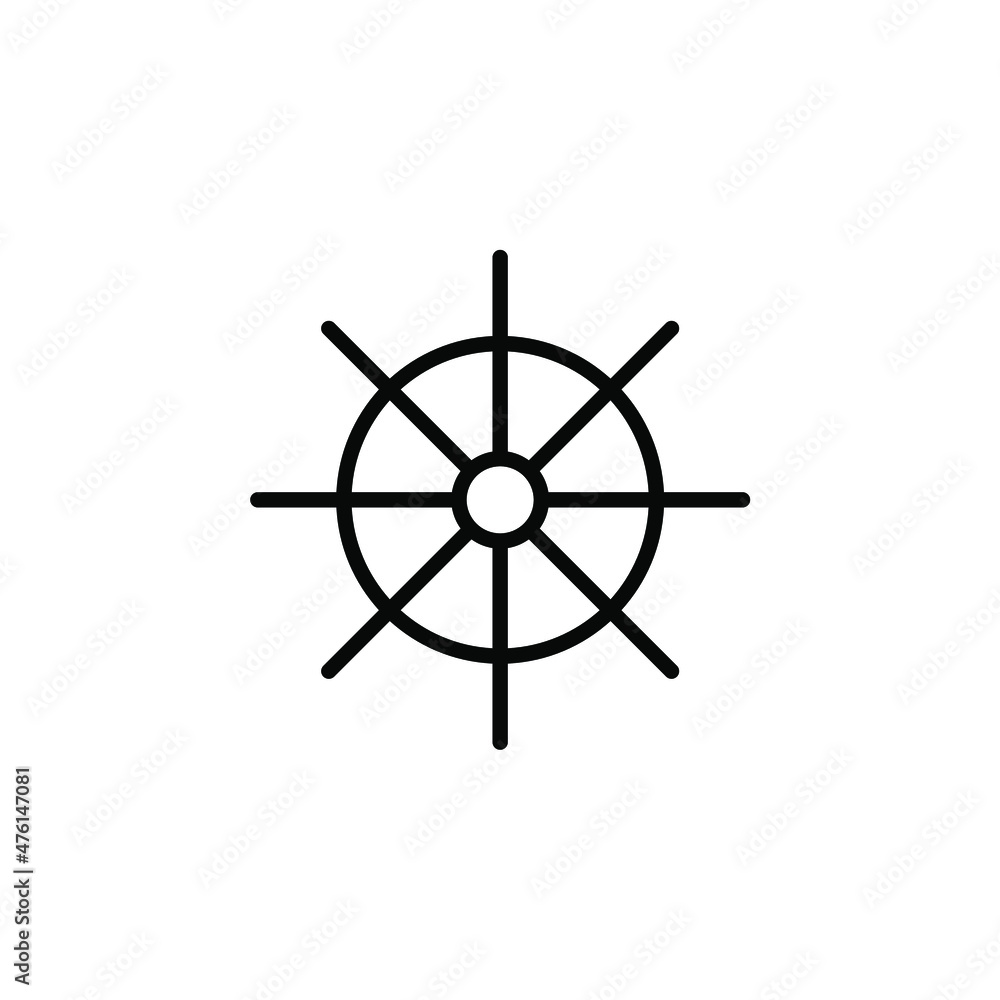 Rudder, Nautical, Ship, Boat Line Icon, Vector, Illustration, Logo Template. Suitable For Many Purposes. Rudder, Nautical, Ship, Boat Line Icon, Vector, Illustration, Logo Template. Suitable For Many Purposes.