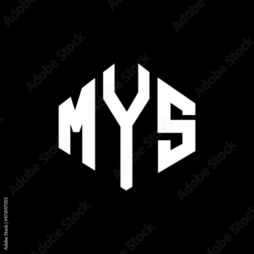 MYS letter logo design with polygon shape. MYS polygon and cube shape logo design. MYS hexagon vector logo template white and black colors. MYS monogram, business and real estate logo.