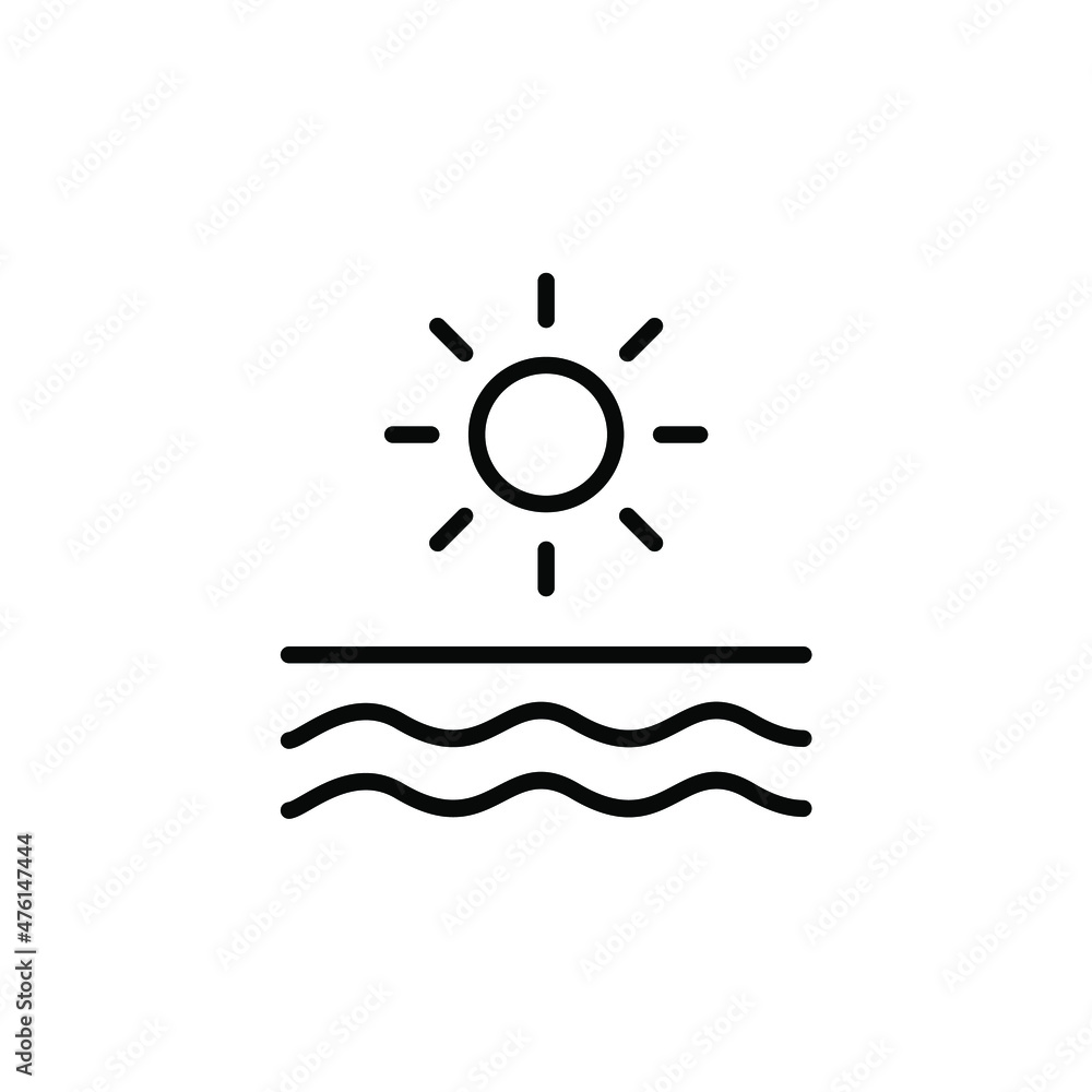 Sunrise, Sunset, Sun Line Icon, Vector, Illustration, Logo Template. Suitable For Many Purposes.