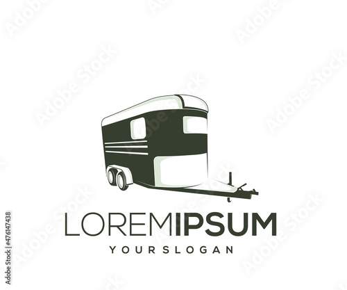 logo design silhouette trailer horse