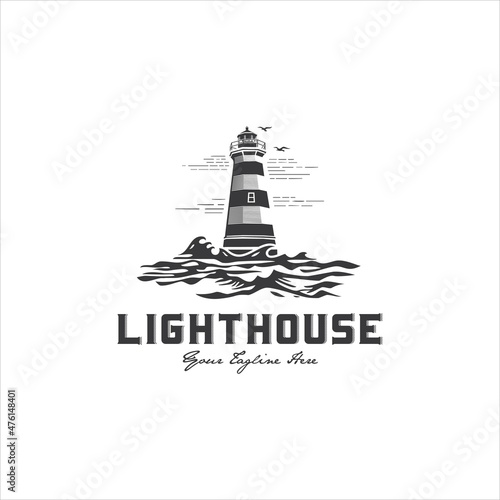 Lighthouse Beacon Logo Design Vector Image