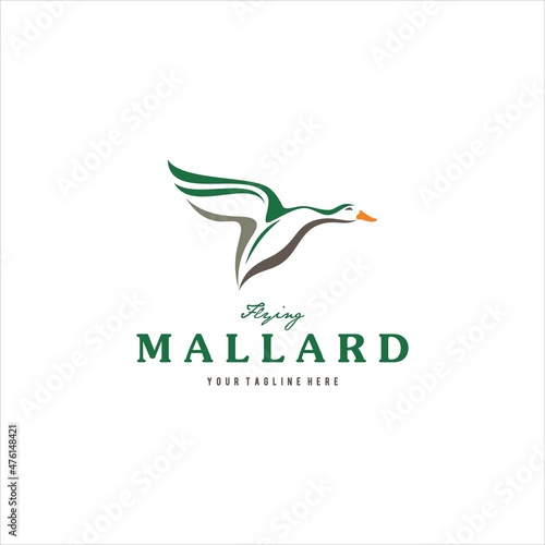 Duck Mallard Waterfowl Logo Design Vector Image