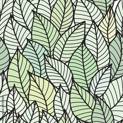 leaf design - seamless vector repeat pattern, use it for wrappings, fabric, packaging and other print and design projects