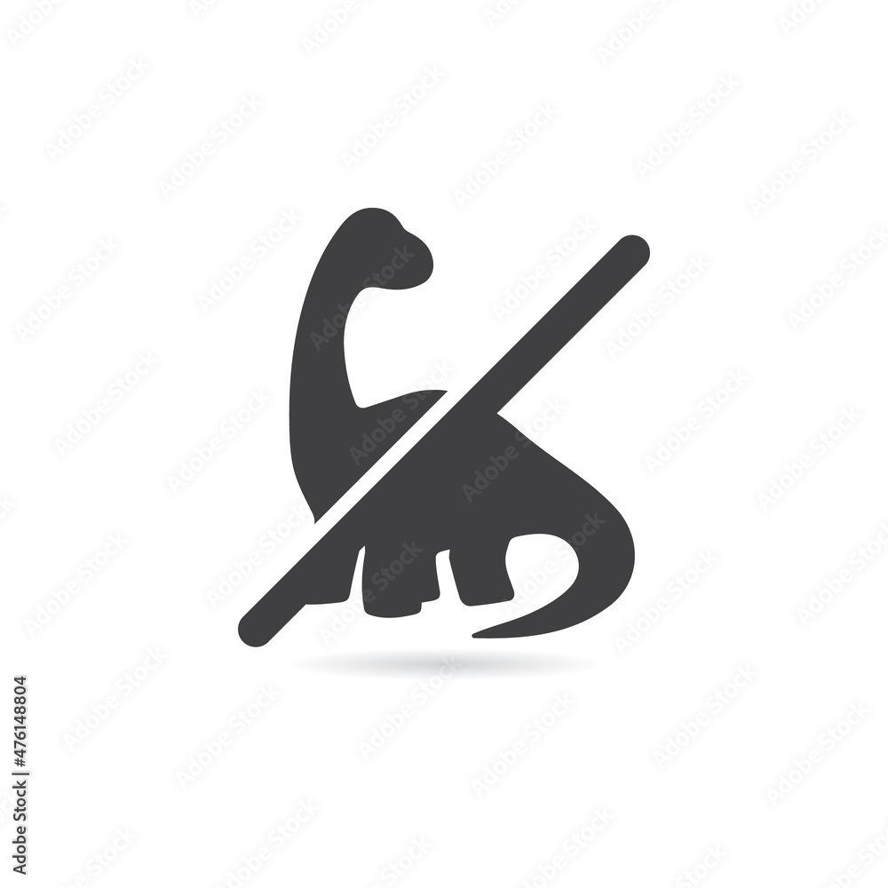 Vector Isolated No Dinosaur or Sauropod Icon Vector Isolated No Dinosaur or Sauropod Icon