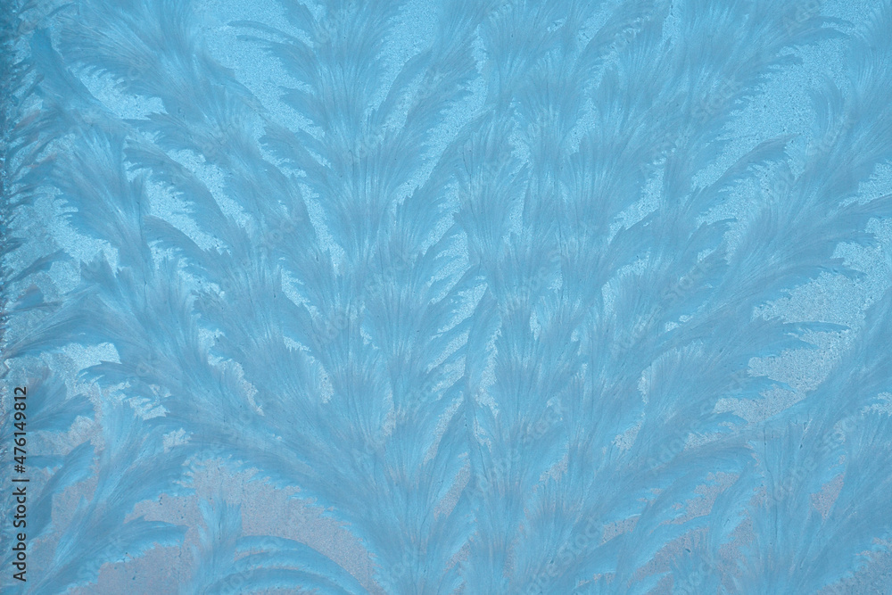 Frosty ice patterns on the glass are dendrites, similar to bizarre plants. Winter, Christmas Frosty ice patterns on the glass are dendrites, similar to bizarre plants. Winter, Christmas