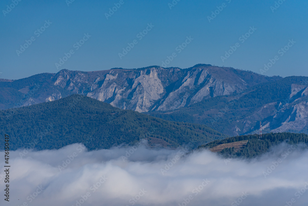 Apuseni Mountains Covered in Clouds, Romania