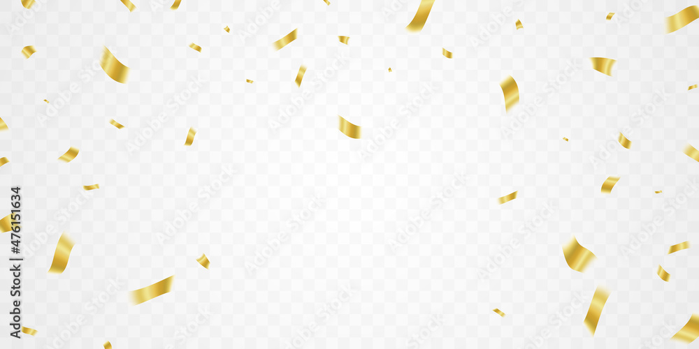 Celebration background template with confetti and gold ribbons. luxury greeting rich card. - obrazy, fototapety, plakaty 