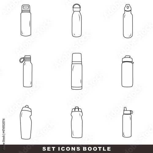 set of bootle icons model