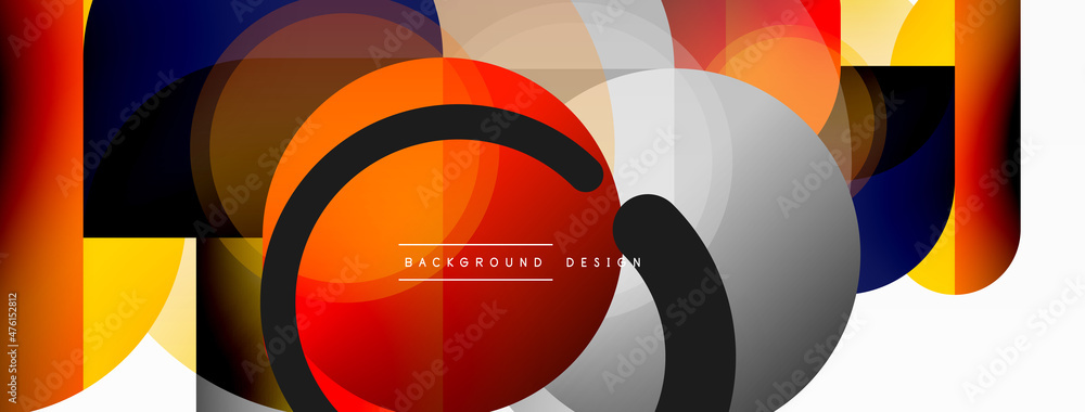 Round triangle shapes lines and circles. Geometric vector illustration for wallpaper banner background or landing page Round triangle shapes lines and circles. Geometric vector illustration for wallpaper banner background or landing page