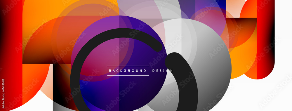 Round triangle shapes lines and circles. Geometric vector illustration for wallpaper banner background or landing page Round triangle shapes lines and circles. Geometric vector illustration for wallpaper banner background or landing page