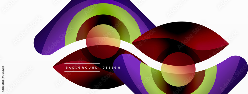 Creative geometric wallpaper. Minimal abstract background. Circle wave and round shapes composition vector illustration for wallpaper banner background or landing page Creative geometric wallpaper. Minimal abstract background. Circle wave and round shapes composition vector illustration for wallpaper banner background or landing page