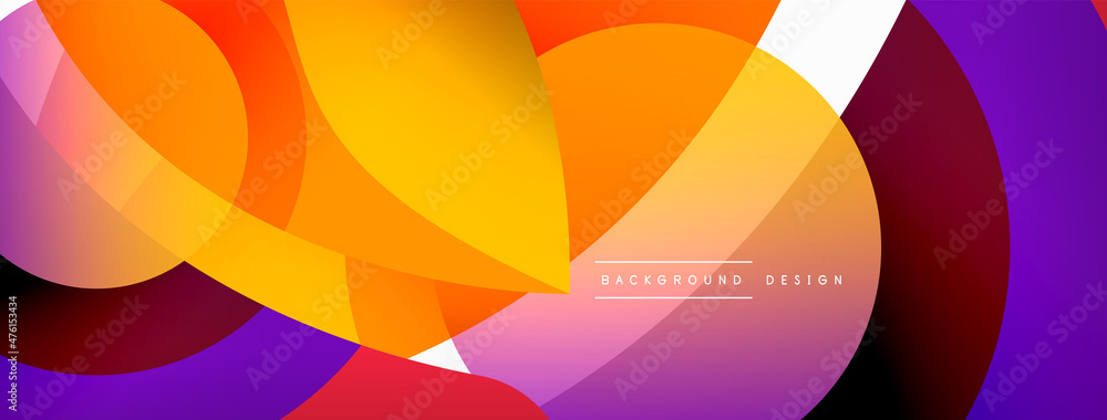 Abstract background with color geometric shapes. Beautiful minimal backdrop with round shapes circles and lines. Geometrical design. Vector illustration Abstract background with color geometric shapes. Beautiful minimal backdrop with round shapes circles and lines. Geometrical design. Vector illustration