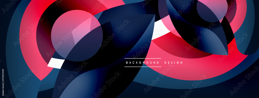 Abstract background with color geometric shapes. Beautiful minimal backdrop with round shapes circles and lines. Geometrical design. Vector illustration Abstract background with color geometric shapes. Beautiful minimal backdrop with round shapes circles and lines. Geometrical design. Vector illustration