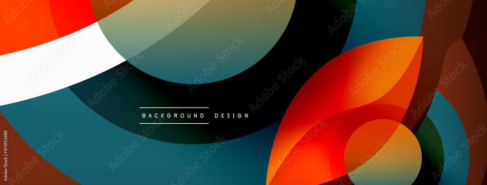 Creative geometric wallpaper. Minimal abstract background. Circle wave and round shapes composition vector illustration for wallpaper banner background or landing page Creative geometric wallpaper. Minimal abstract background. Circle wave and round shapes composition vector illustration for wallpaper banner background or landing page