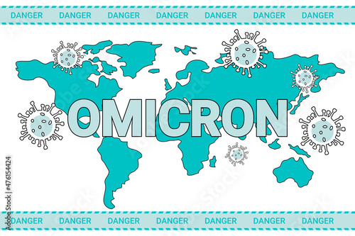 Omicron, a poster calling for vaccination against coronavirus.A call for safety and taking care of your health.Flat vector illustration.