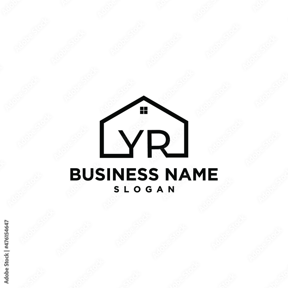YR House Letter Simple Design Logo Vector and Stock Images