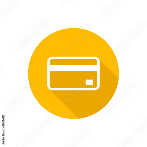 Credit card flat icon with shadow