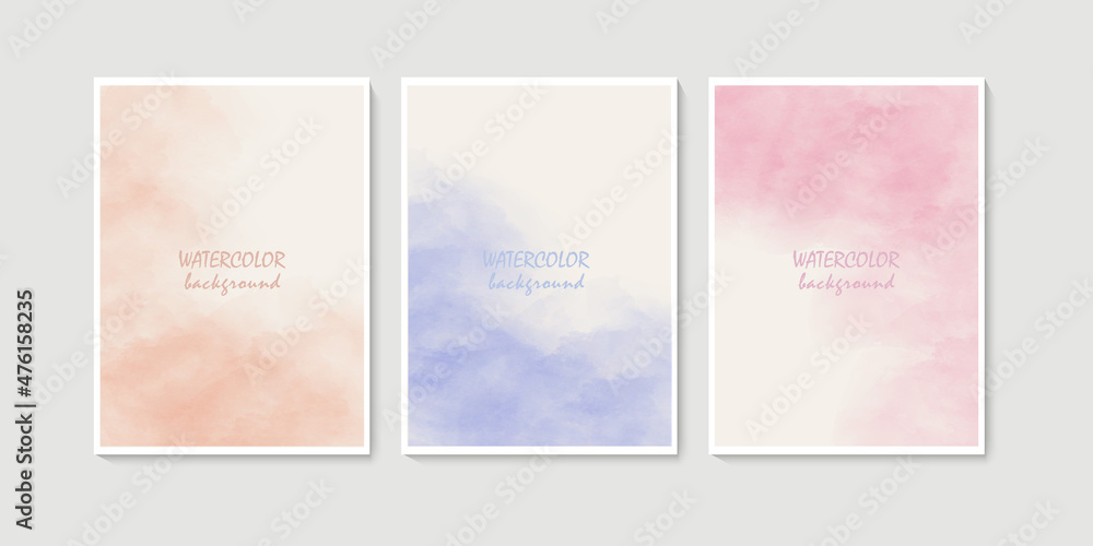 Abstract blue watercolor vector background for graphic design.