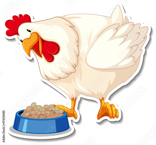 Chicken animal farm animal cartoon sticker