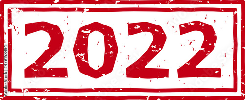 「2022」の赤文字のゴム印ベクターイラスト