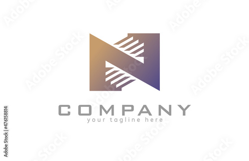 letter N Stair Logo, Usable for company and business Logos, Flat Design Logo Template, vector illustration