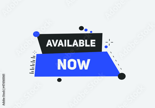 available now text sign icon. rectangle stroke template. white color text	
