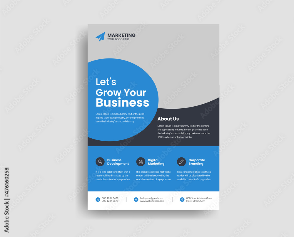 Corporate creative colorful business flyer template design set, abstract business flyer, vector template design or business poster template design
