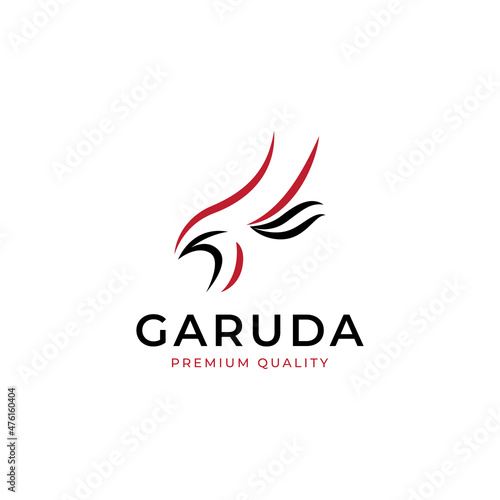 Eagle or garuda logo vector icon illustration simple style for your business