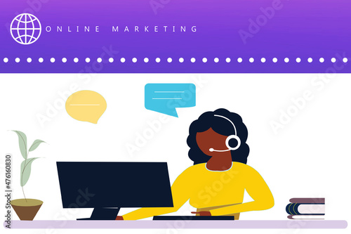 2d illustration online telemarketing concept
