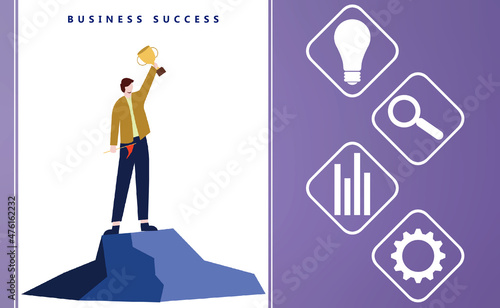 2d illustration business leadership concept
