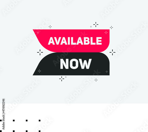 available now text sign icon. rectangle stroke template. white color text	
