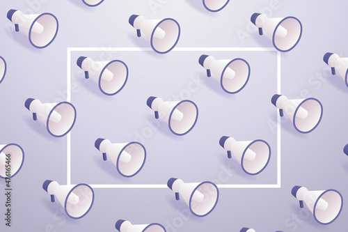 Megaphone pattern in background trendy very peri colors.