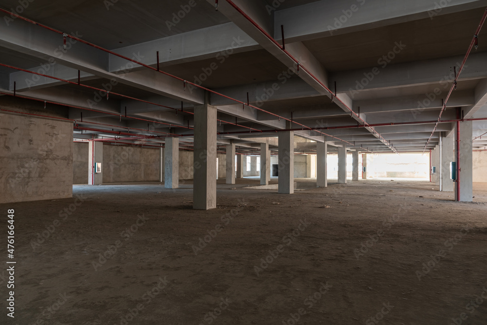 Internal structure of large concrete blank house	