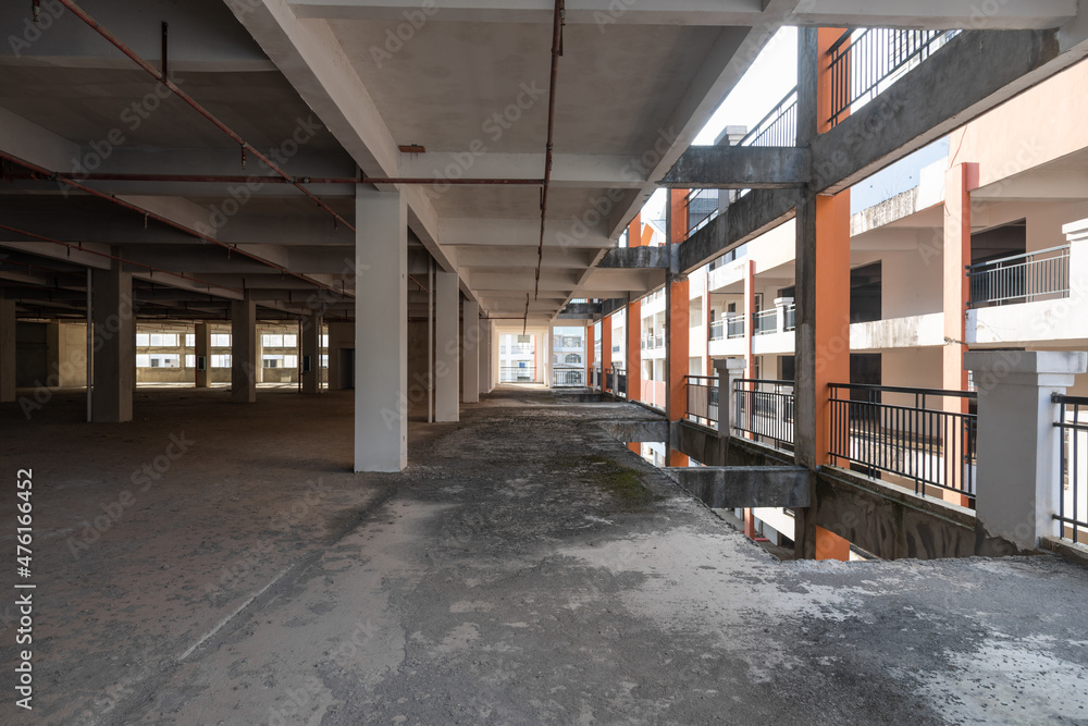 Internal space structure of unfinished building Internal space structure of unfinished building