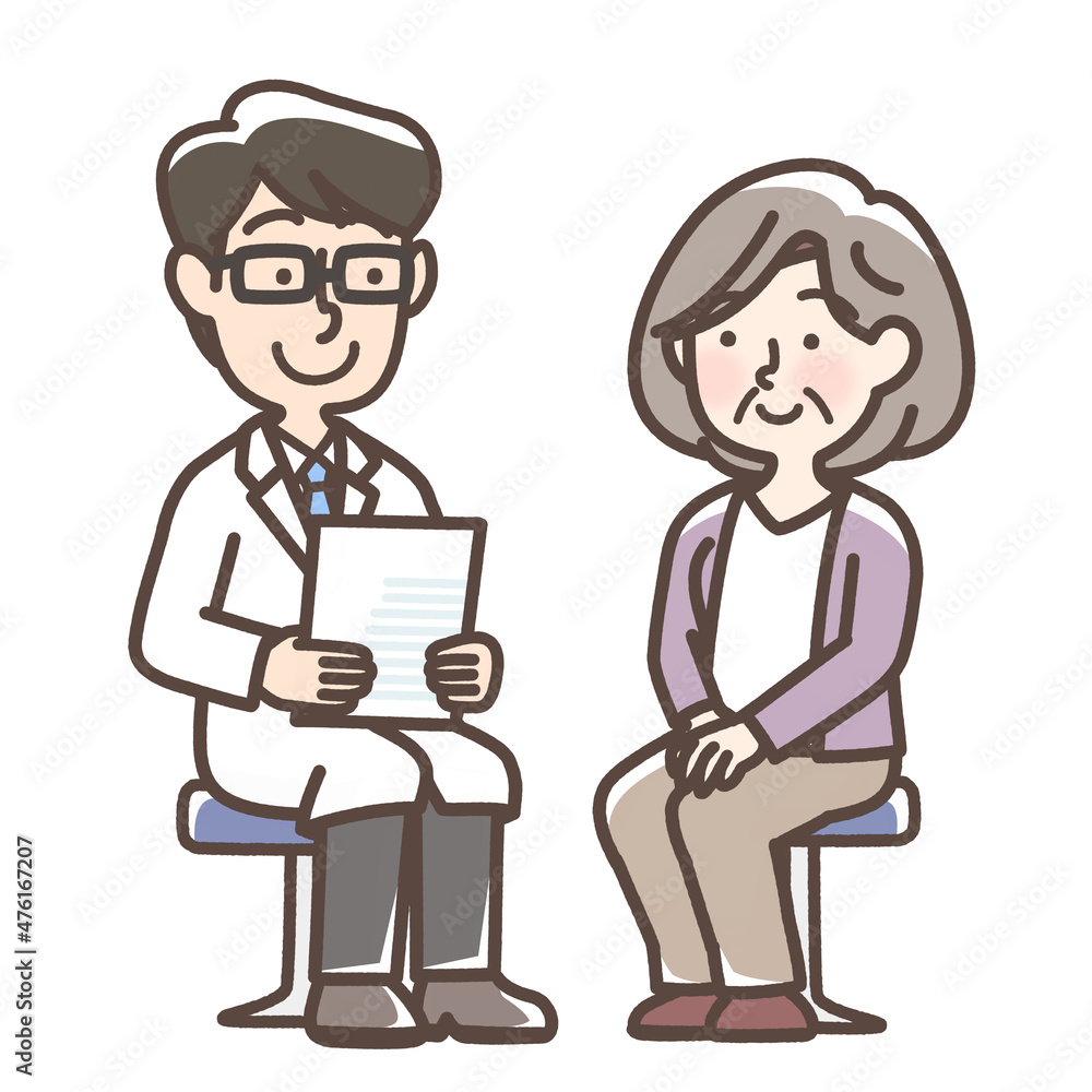 医師に話を聞く女性 医師に話を聞く女性