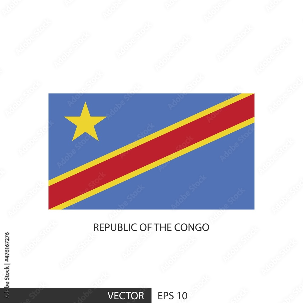 Republic of the Congo square flag on white background and specify is vector eps10. Republic of the Congo square flag on white background and specify is vector eps10.