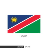 Namibia square flag on white background and specify is vector eps10.
