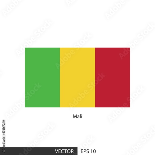 Mali square flag on white background and specify is vector eps10.