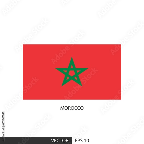 Morocco square flag on white background and specify is vector eps10.