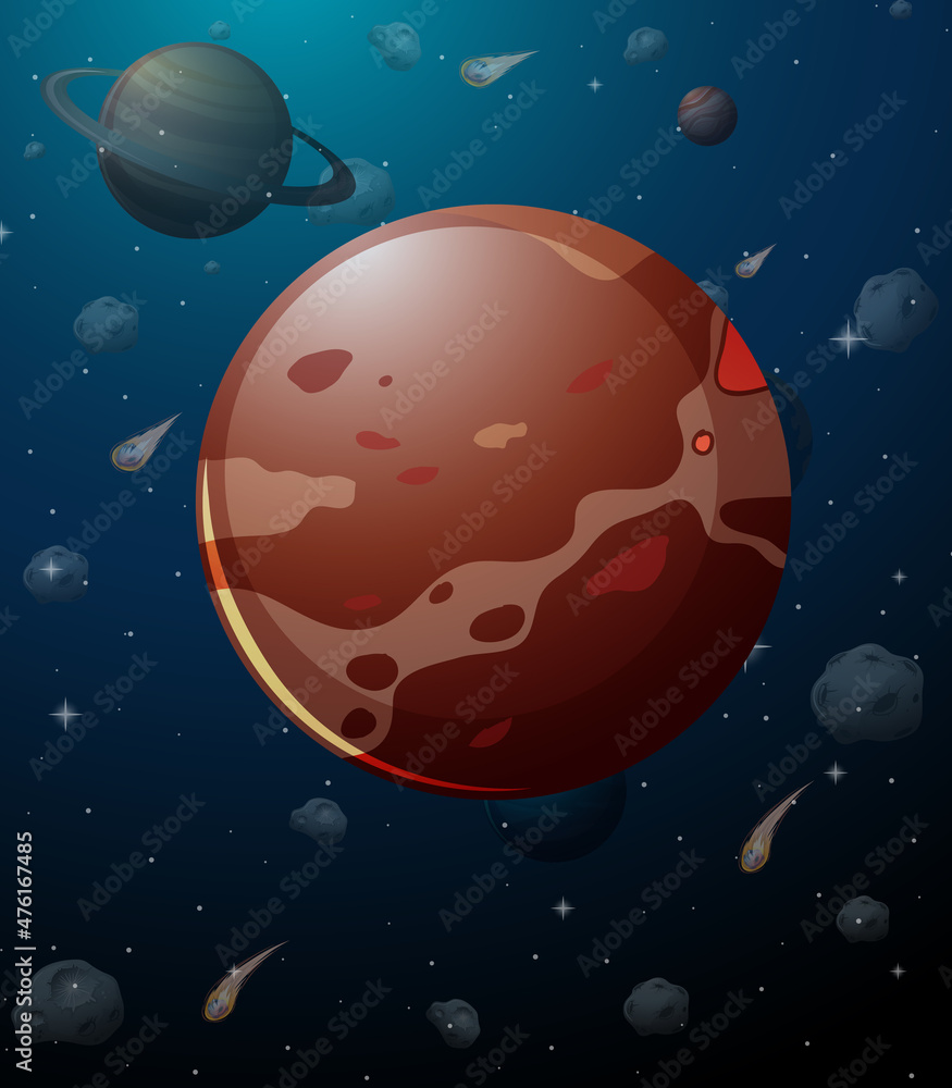 Fototapeta premium Mercury planet on space background