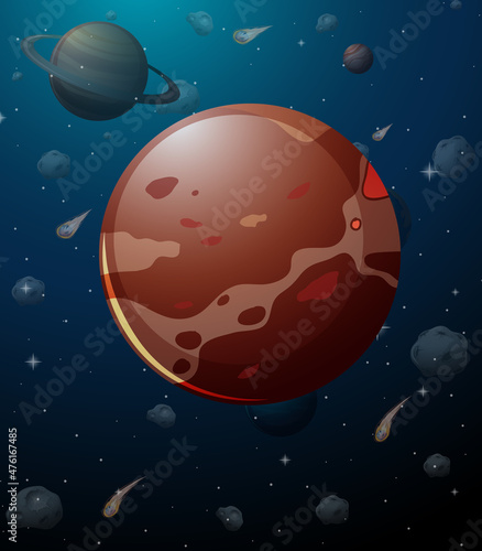 Mercury planet on space background