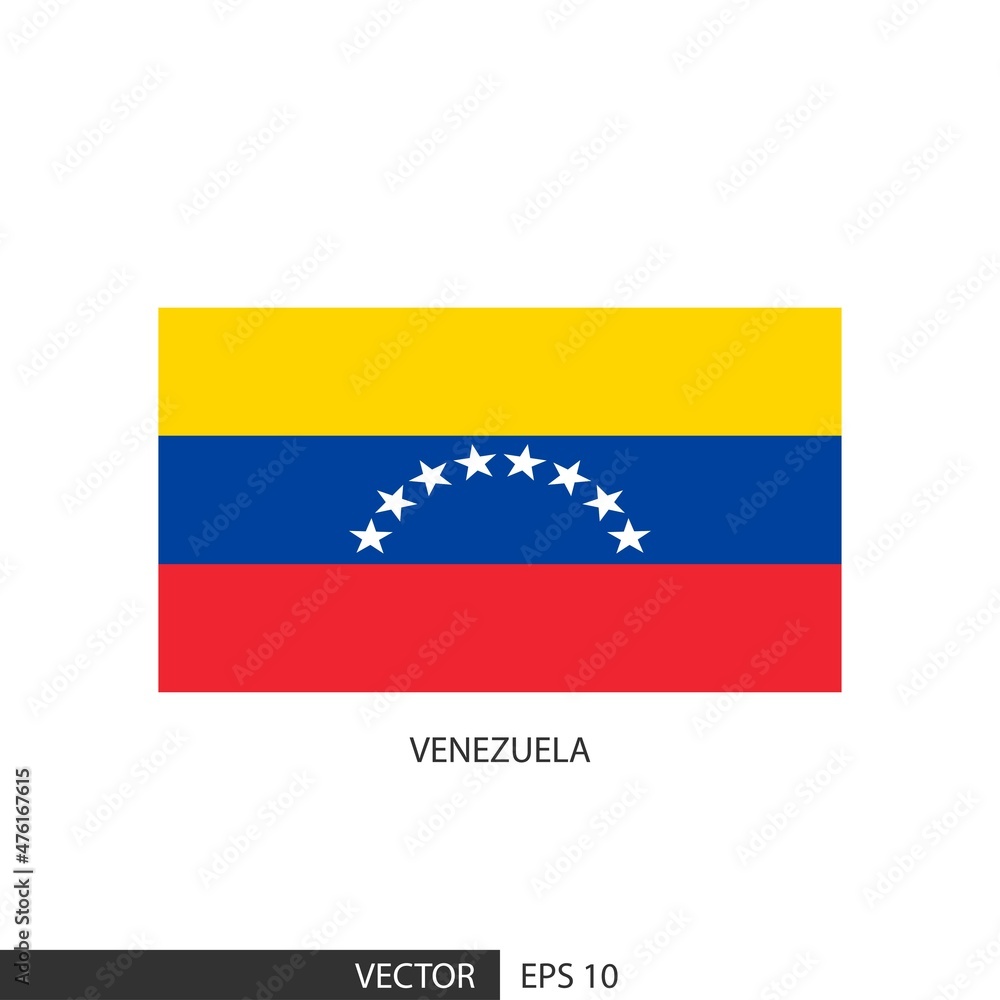 Venezuela square flag on white background and specify is vector eps10. Venezuela square flag on white background and specify is vector eps10.
