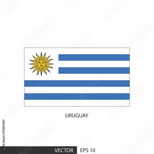 Uruguay square flag on white background and specify is vector eps10.