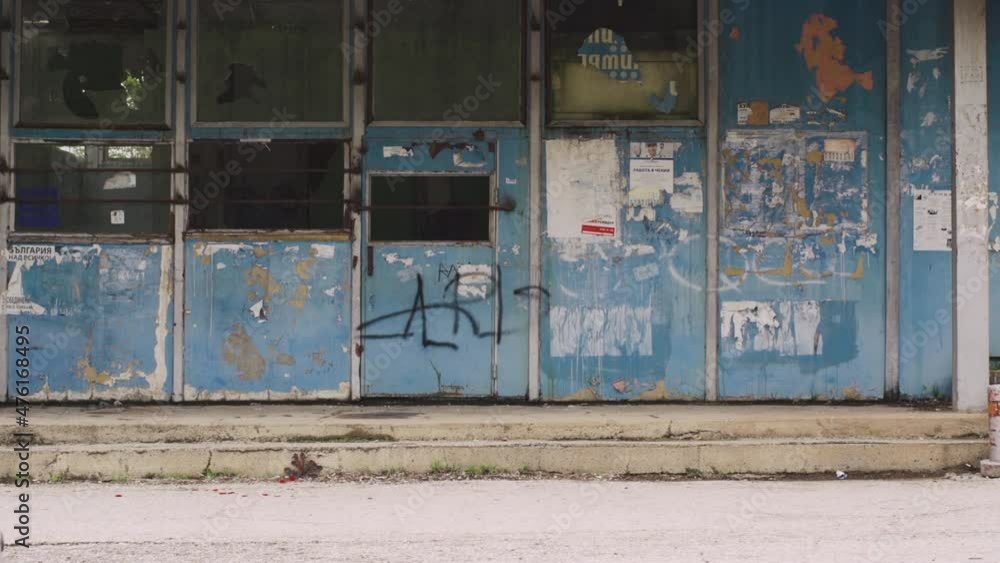Old, abandoned bus stop in post communist Bulgaria in Eastern Europe. Old, abandoned bus stop in post communist Bulgaria in Eastern Europe.