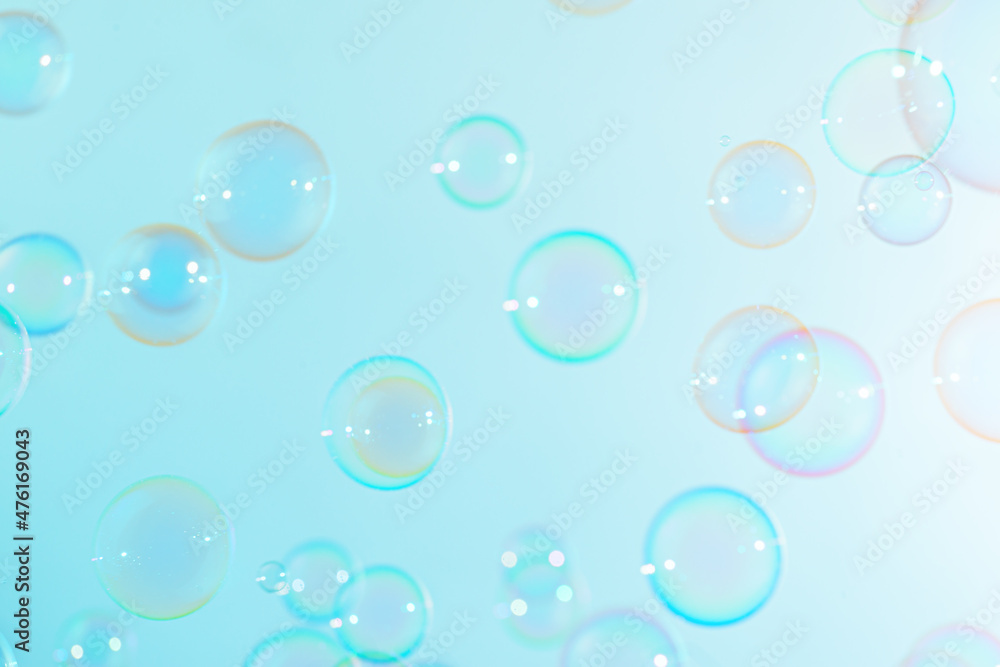 Beautiful Transparent Colorful Soap Bubbles Background