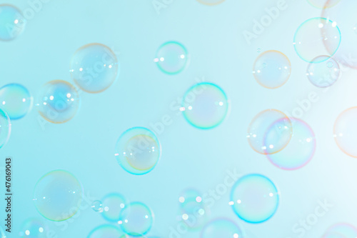 Beautiful Transparent Colorful Soap Bubbles Background