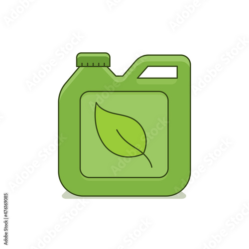 Canister of plant fertilizers. Chemical fertilization of the soil.